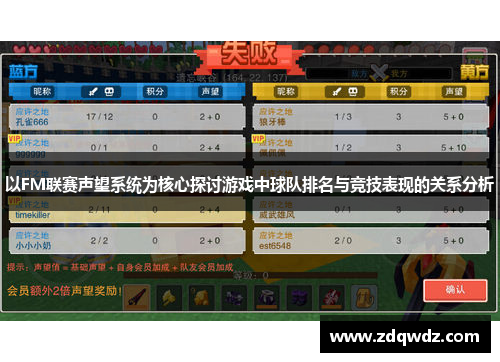 以FM联赛声望系统为核心探讨游戏中球队排名与竞技表现的关系分析